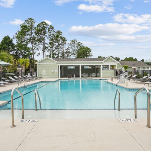 Resort Style Pool Large Resort Style Pool with Lounge Seating